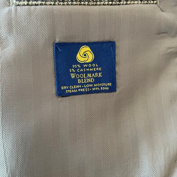 Men's Macy's Club Room Tan Wool / Cashmere Blend Blazer - 46 L - Picture 4 of 6